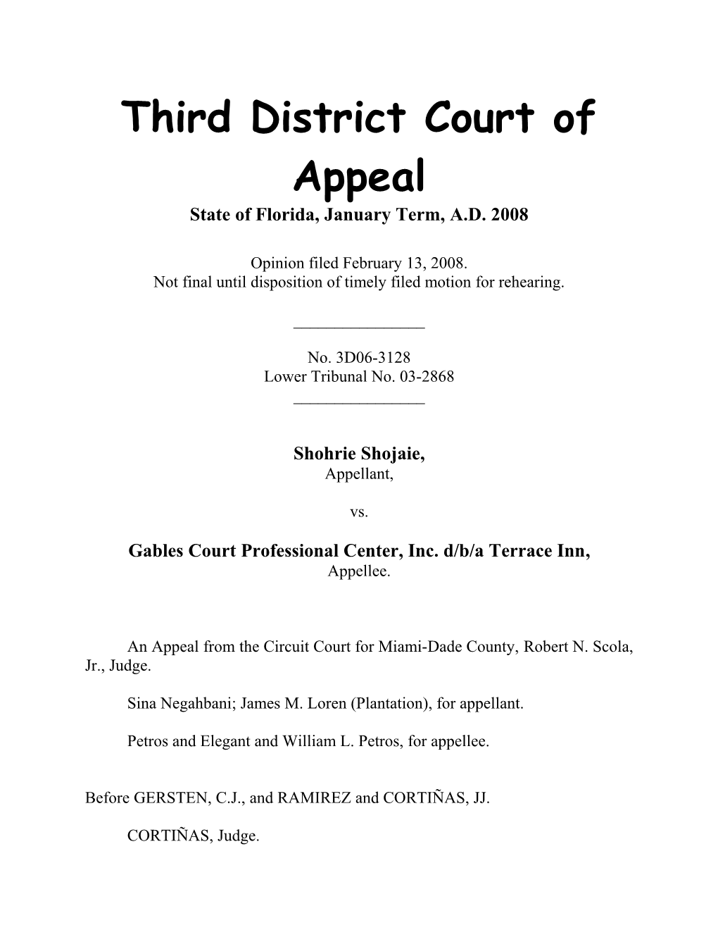 Third District Court of Appeal s3