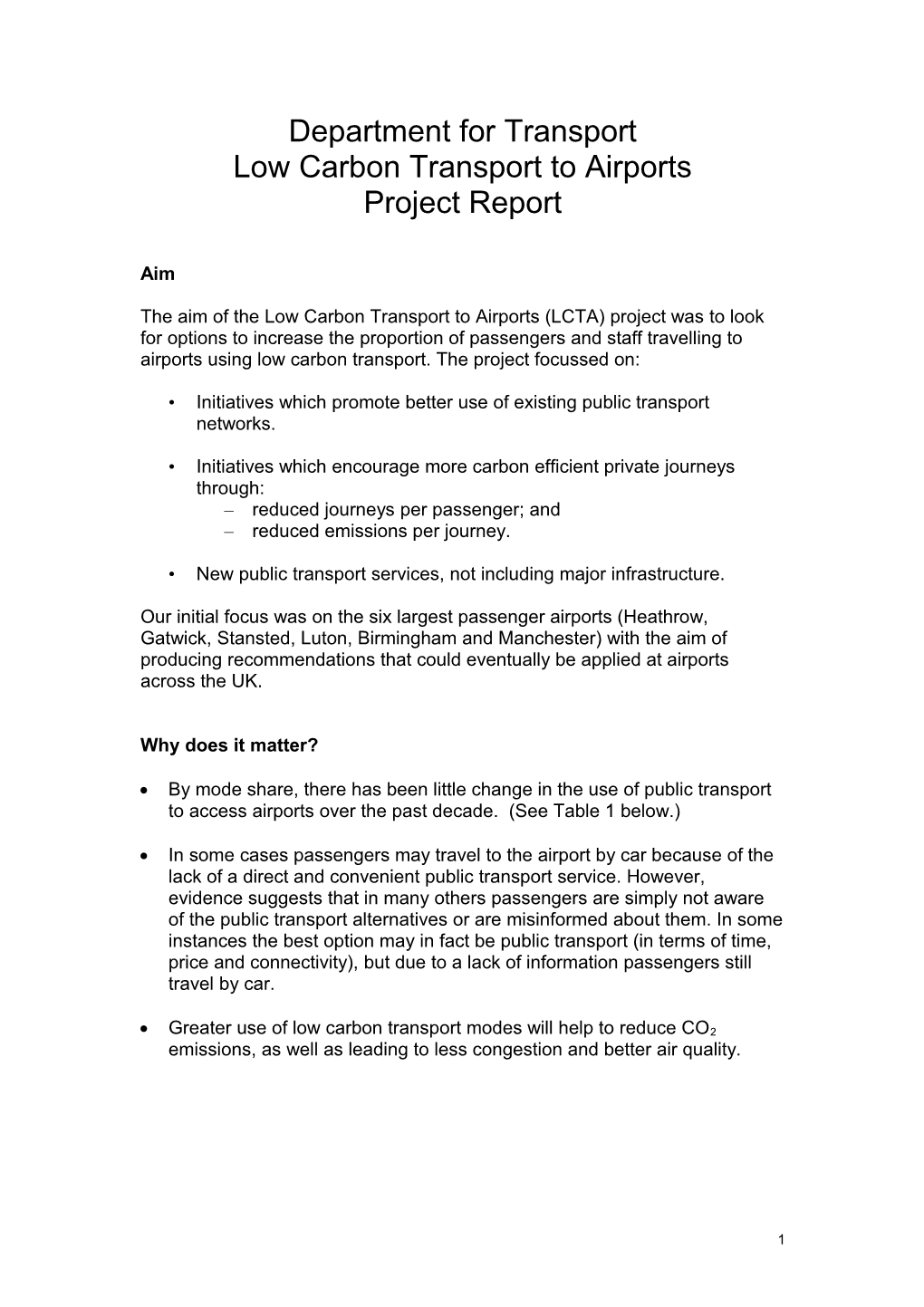 Low Carbon Transport to Airports