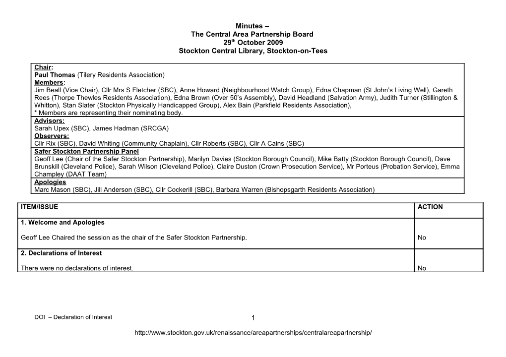 The Central Area Partnership Board