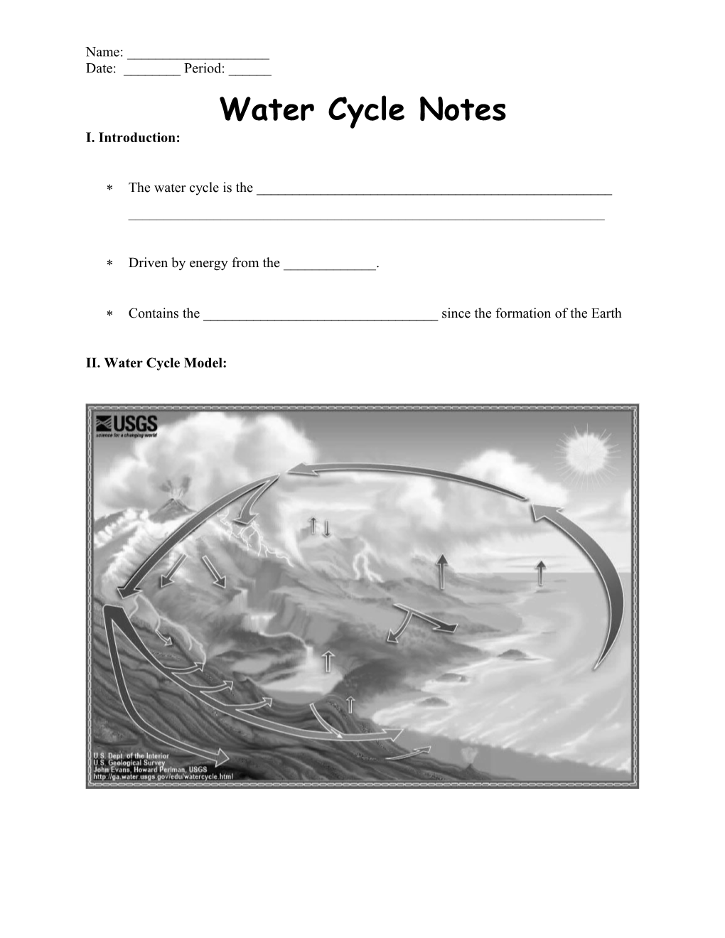 Water Cycle Notes