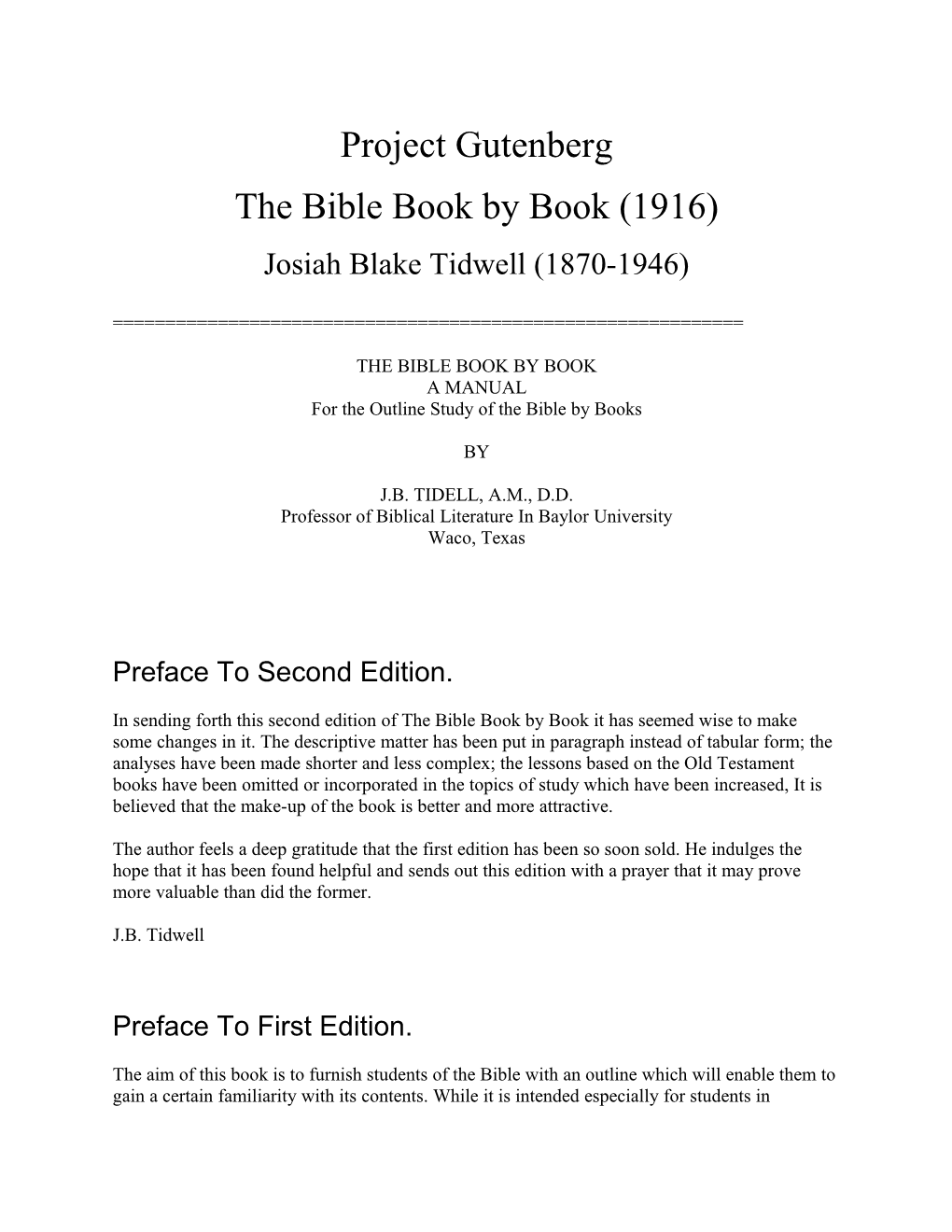 The Bible Book by Book (1916)