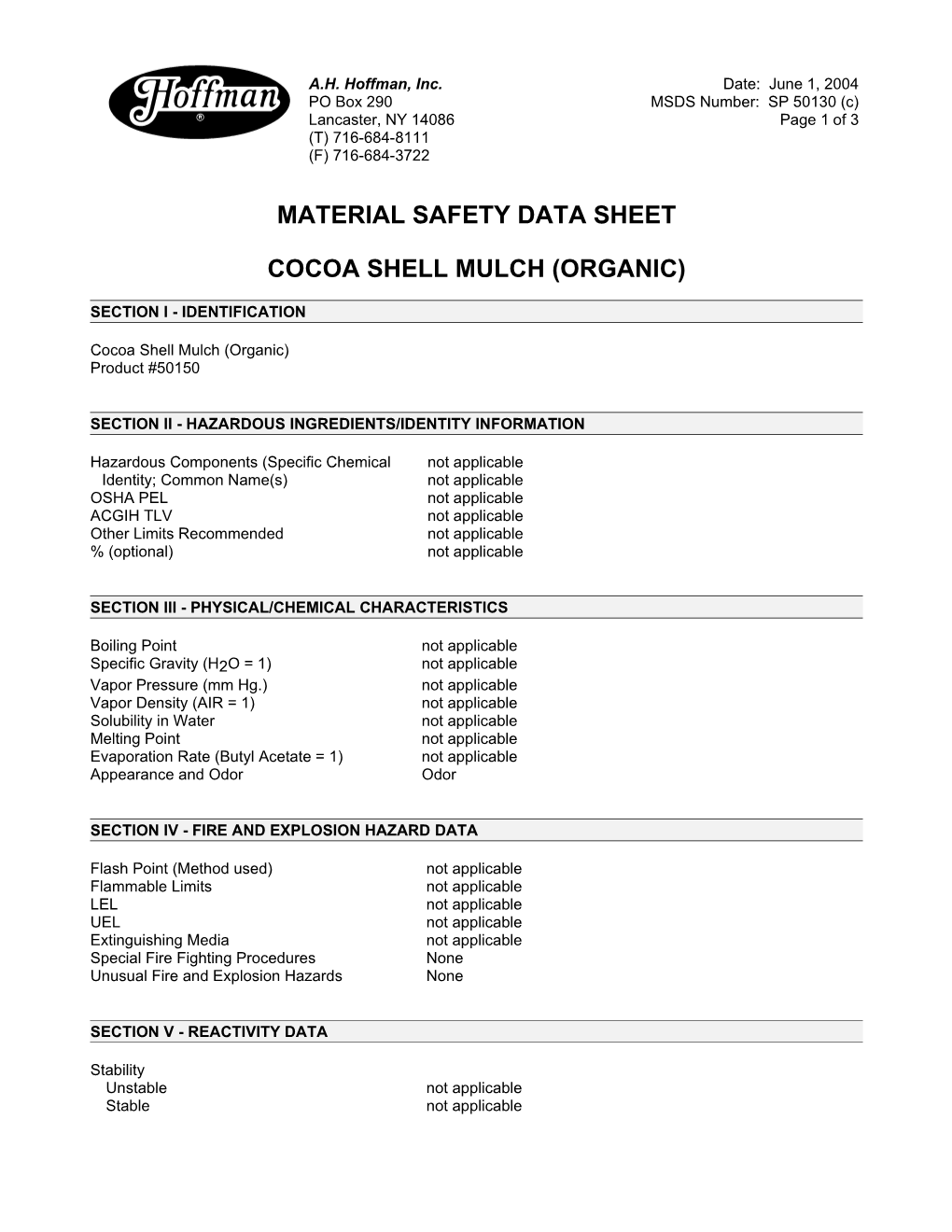 Material Safety Data Sheet s39