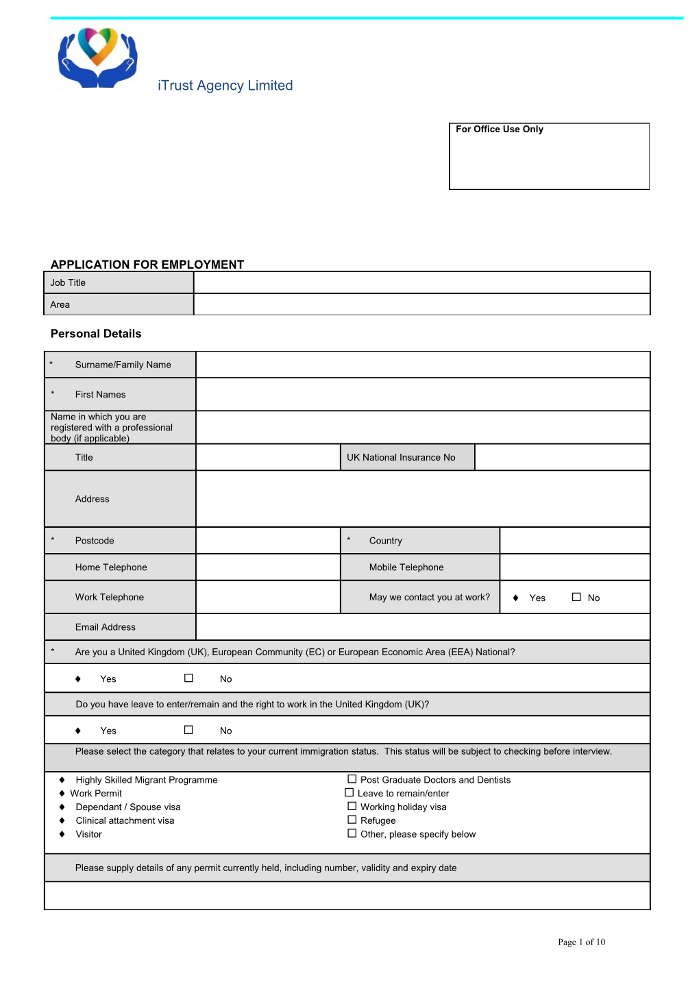 NHS Standard Application Form s6