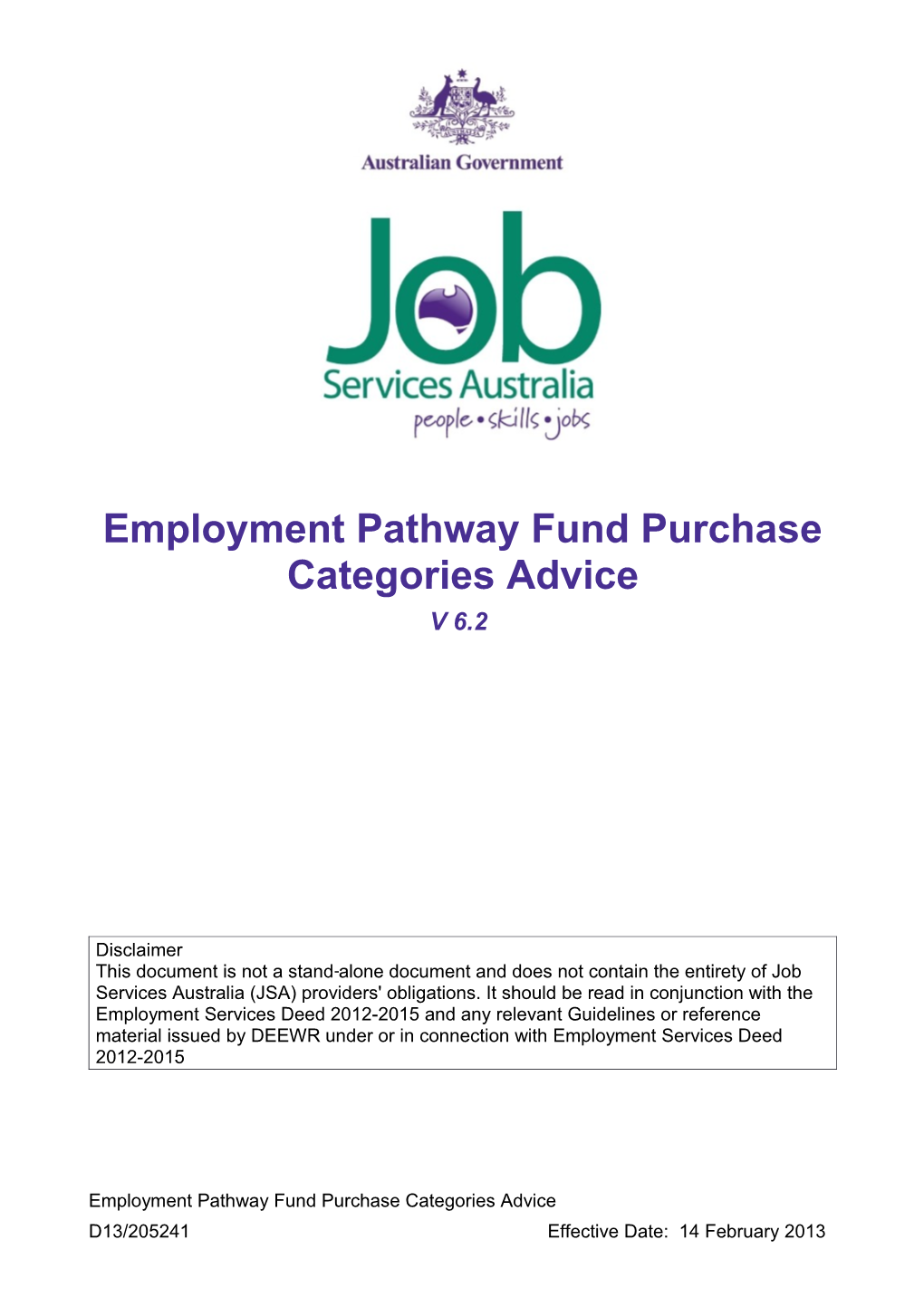 Guide To Employment Pathway Fund Expenditure Categories
