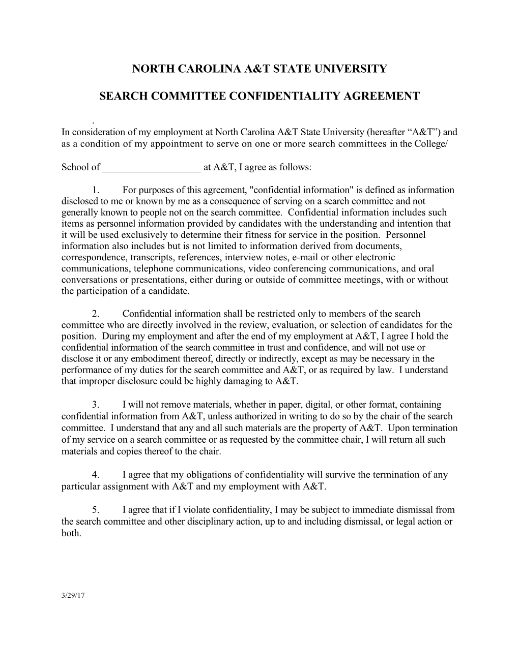 Employee Confidentiality Agreement
