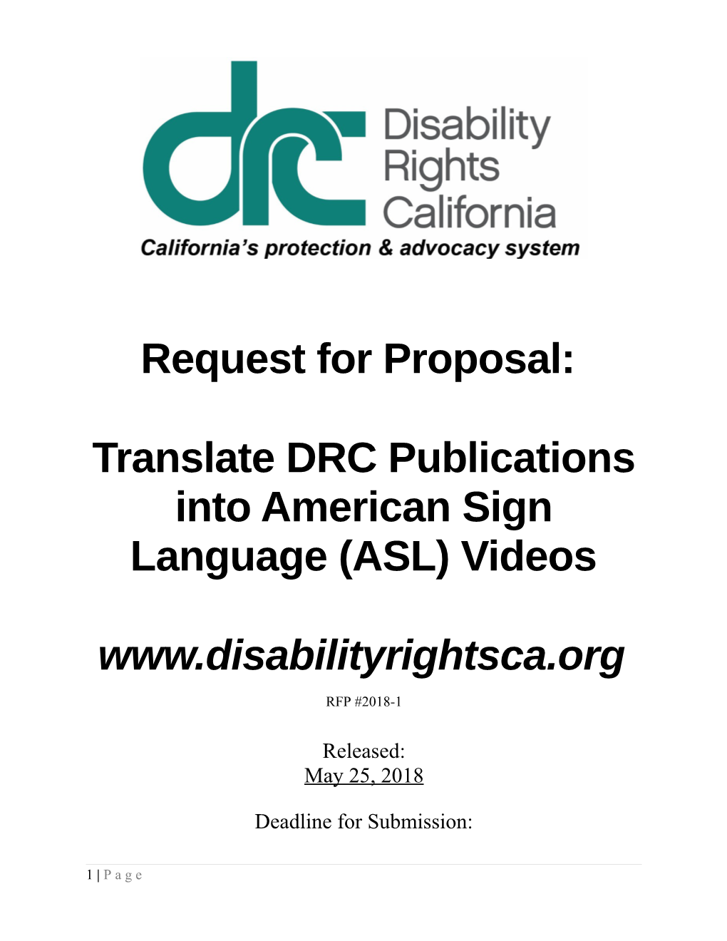 Translate DRC Publications Into American Sign Language (ASL)Videos