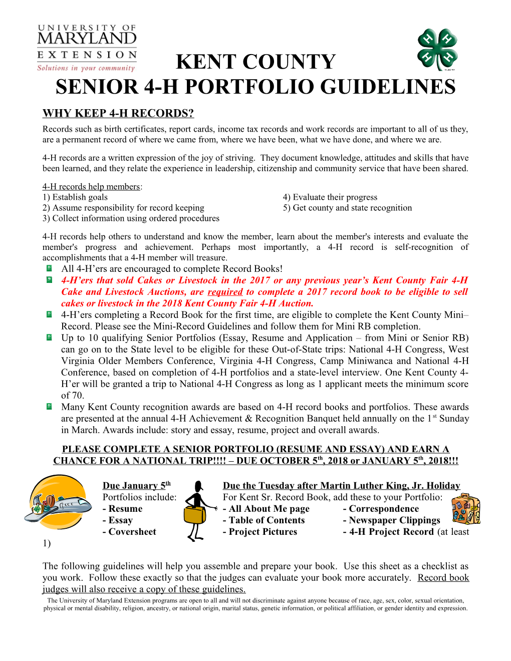 Senior 4-H Portfolio Guidelines