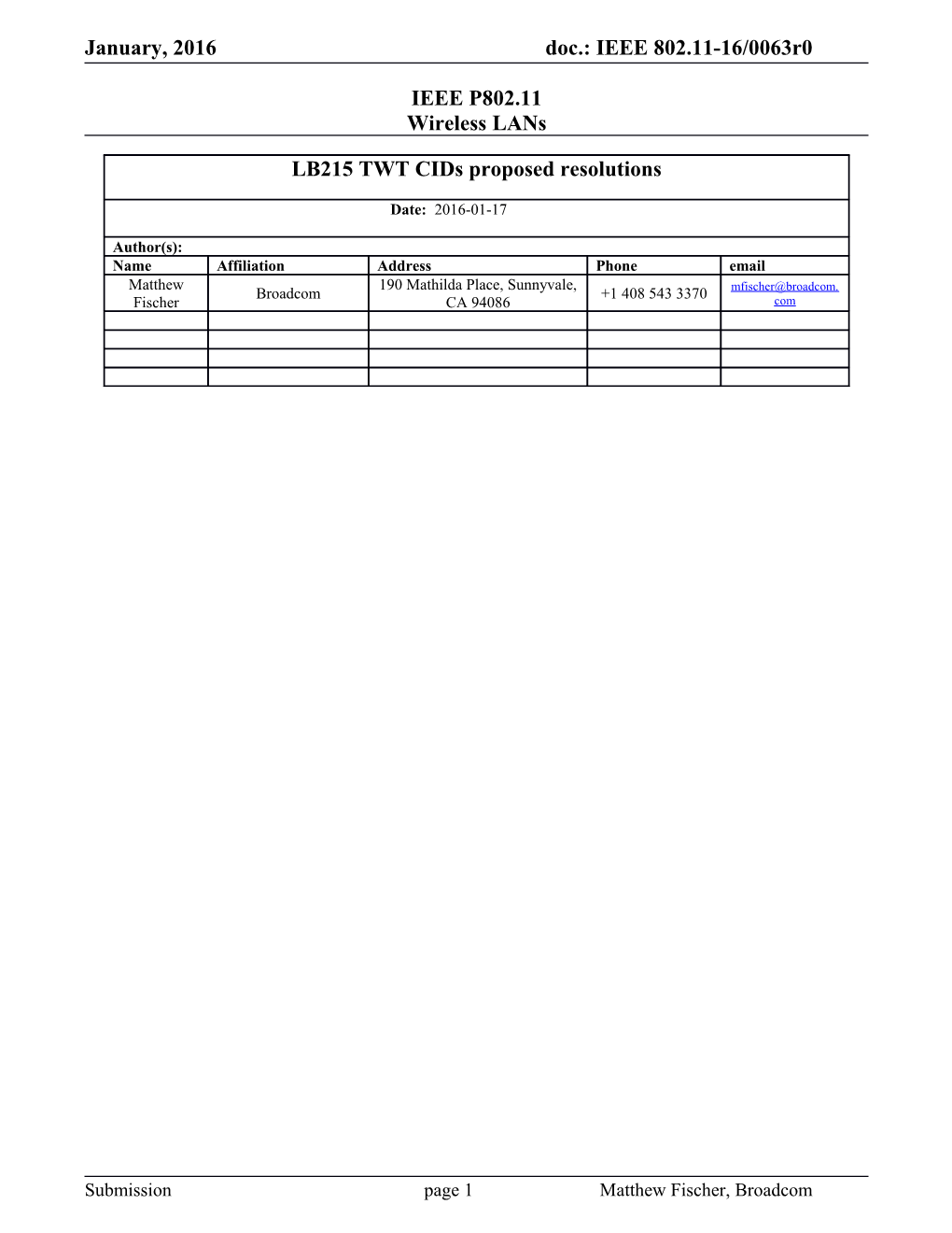 IEEE P802.11 Wireless Lans s180