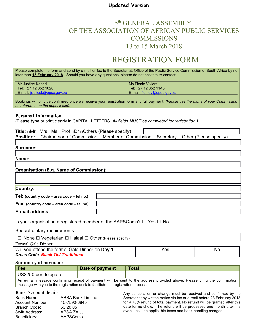 IMFO Conference Registration Form
