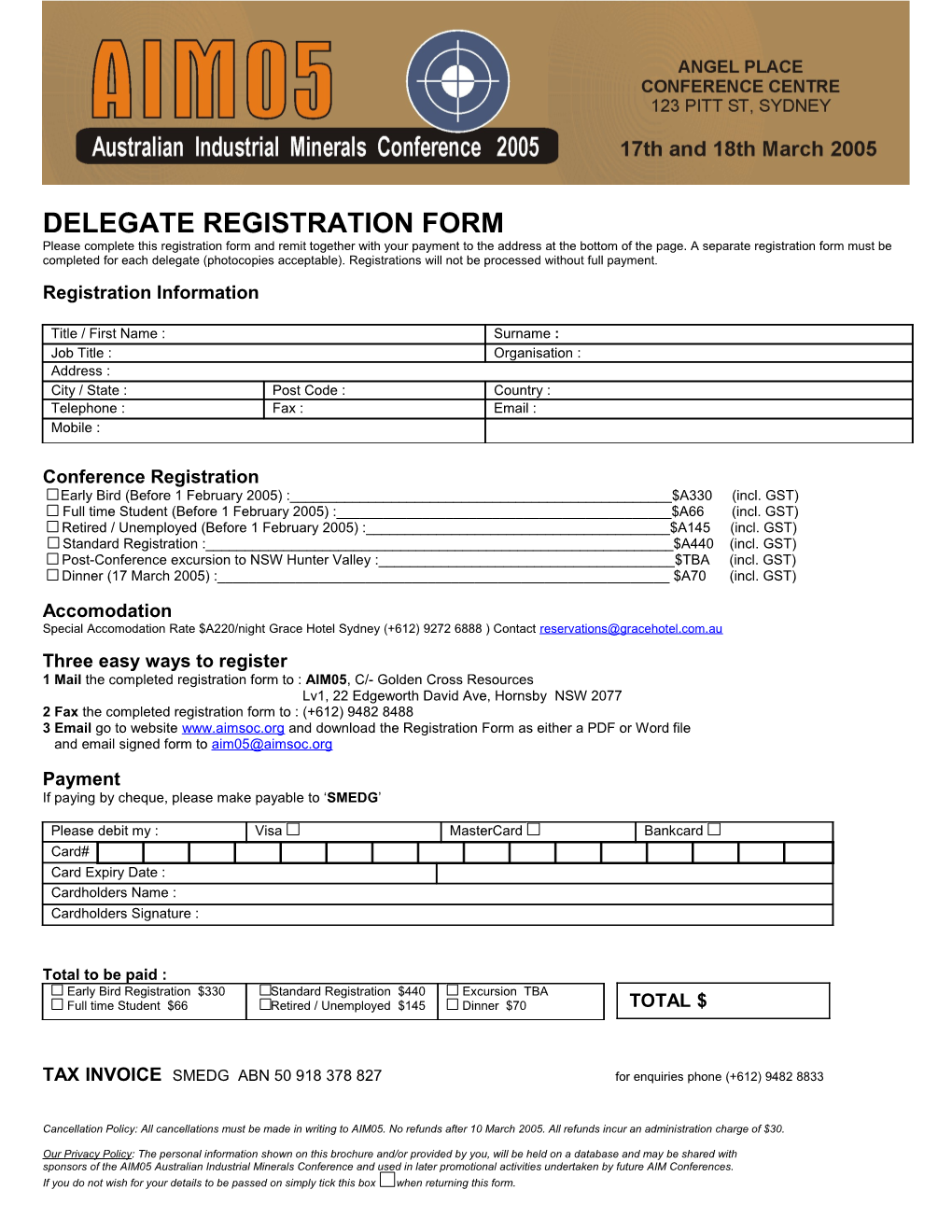 Delegate Registration Form