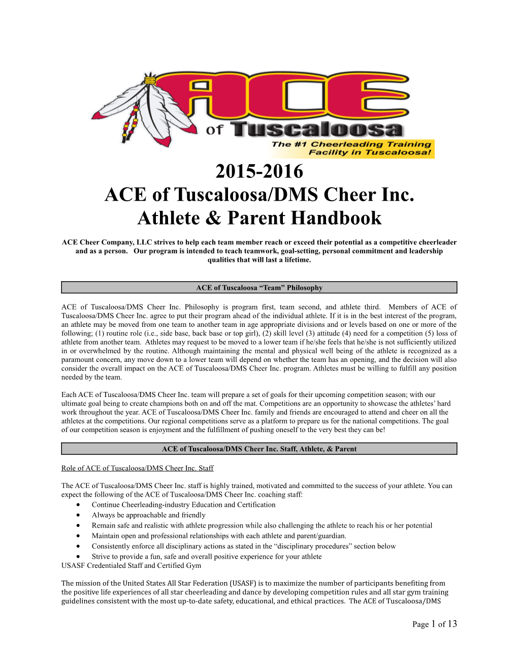 ACE of Tuscaloosa/DMS Cheer Inc