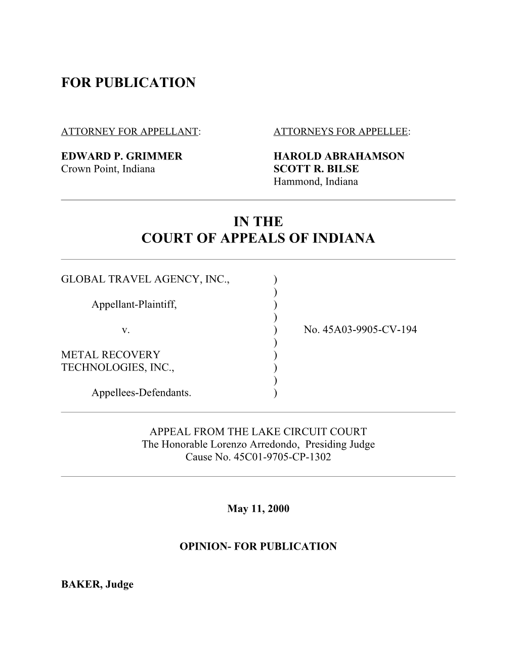Attorney for Appellant: Attorneys for Appellee s56
