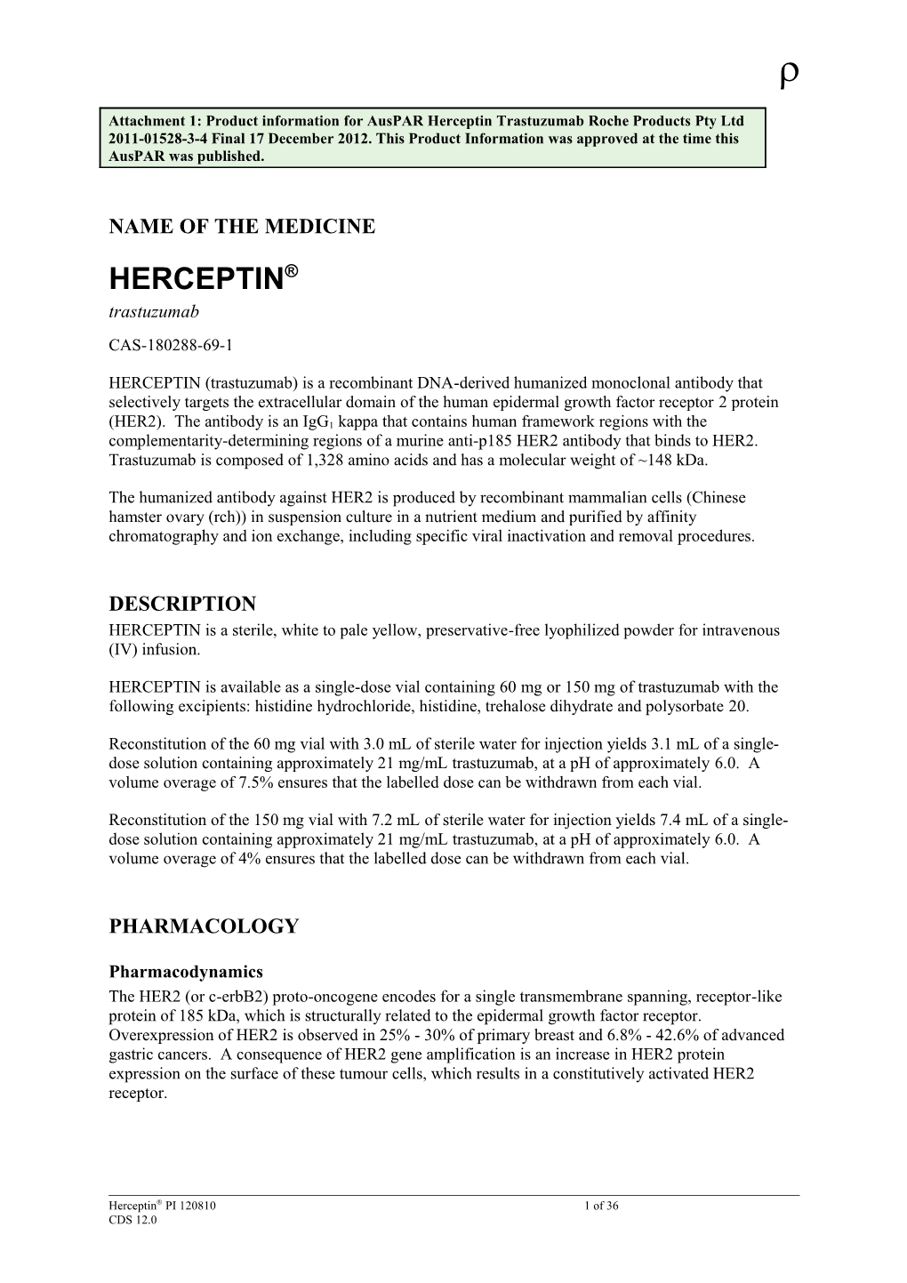 HERCEPTIN - Product Information