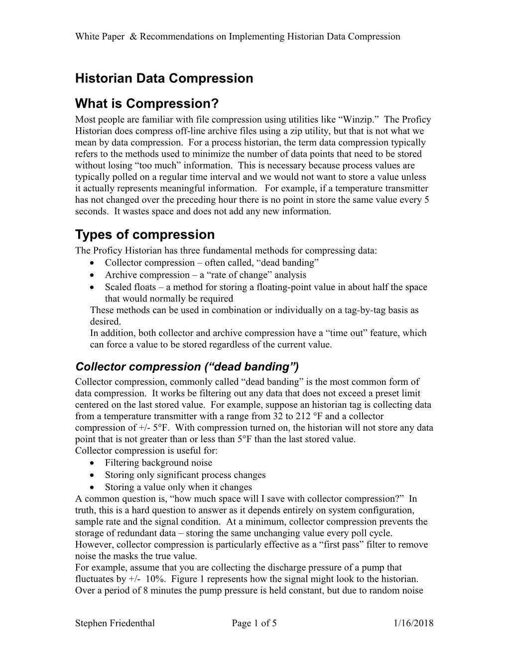 Historian Data Compression