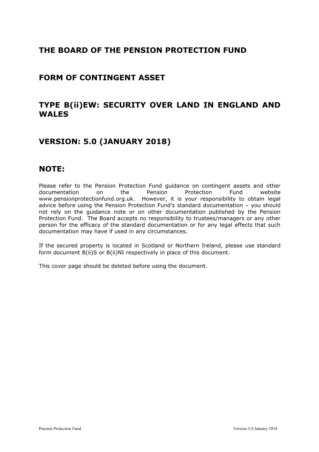 Form of Type B(Ii)EW Contingent Asset - Security Over Real Estate (England and Wales)