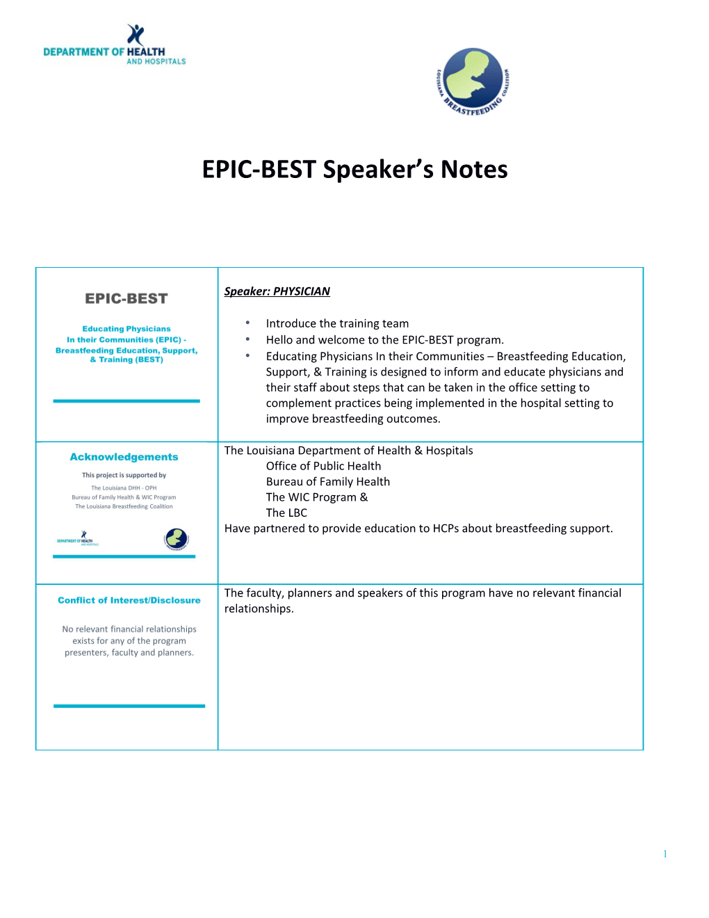 EPIC-BEST Speaker S Notes
