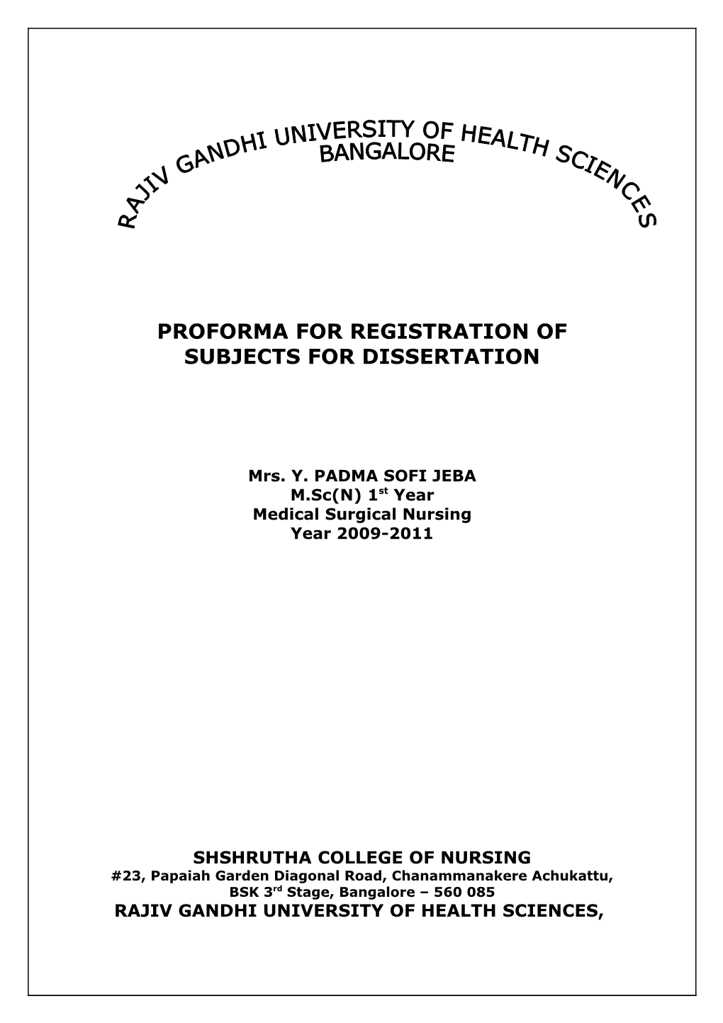 Proforma for Registration Of s2