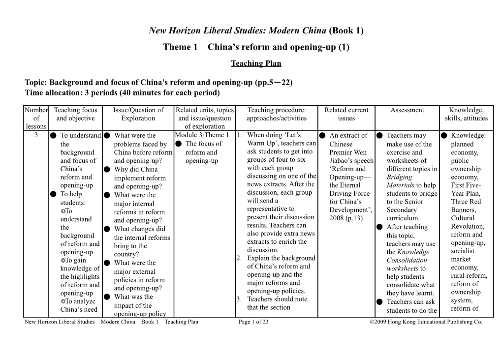New Horizon Liberal Studies: Modern China (Book 1)