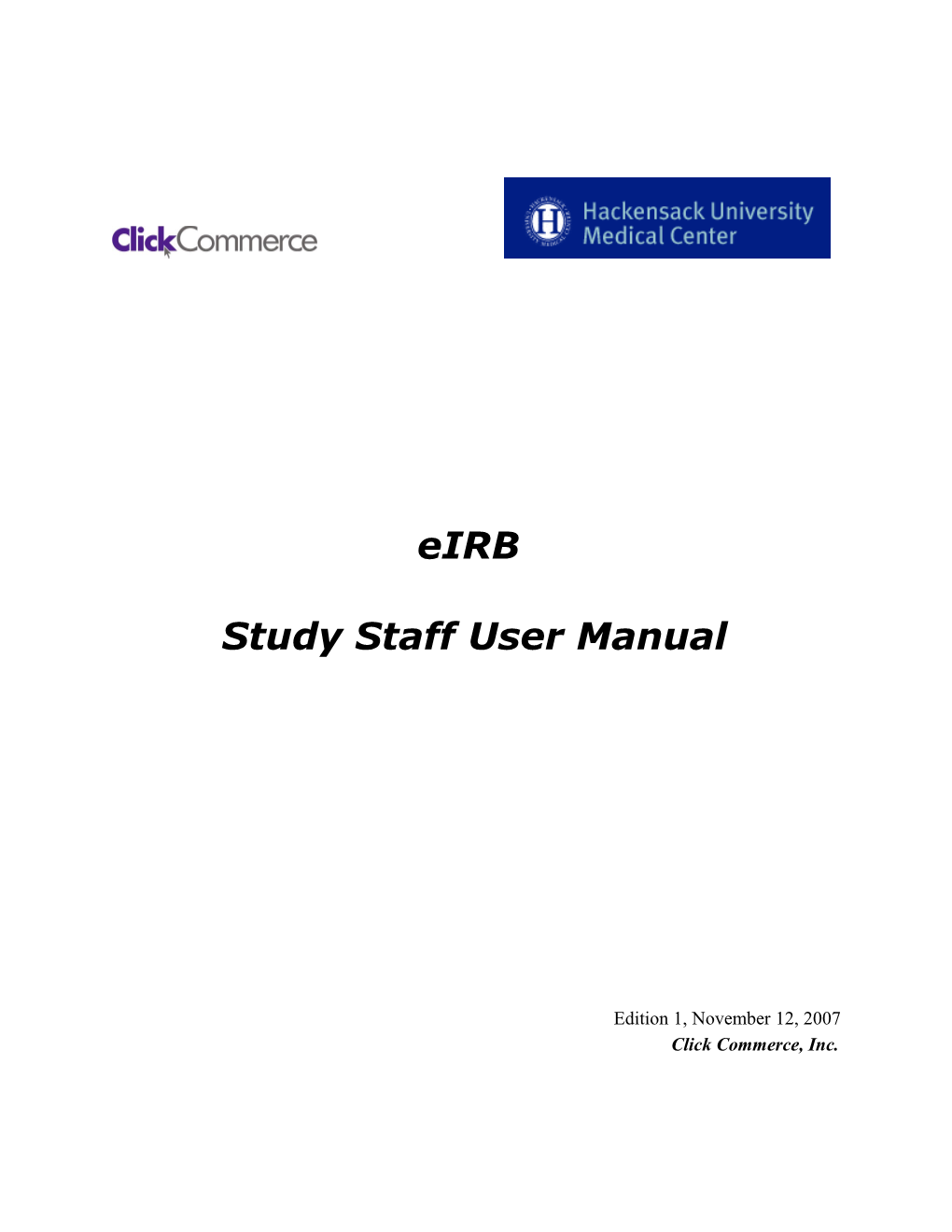 Study Staff User Manual