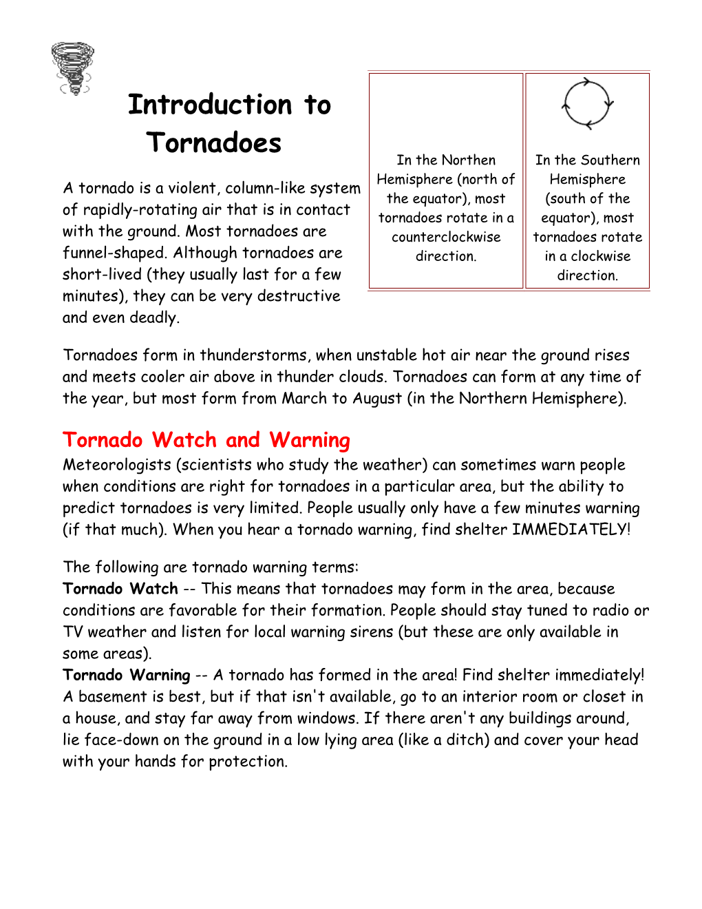 Introduction to Tornadoes