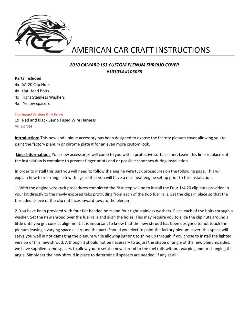 American Car Craft Instructions