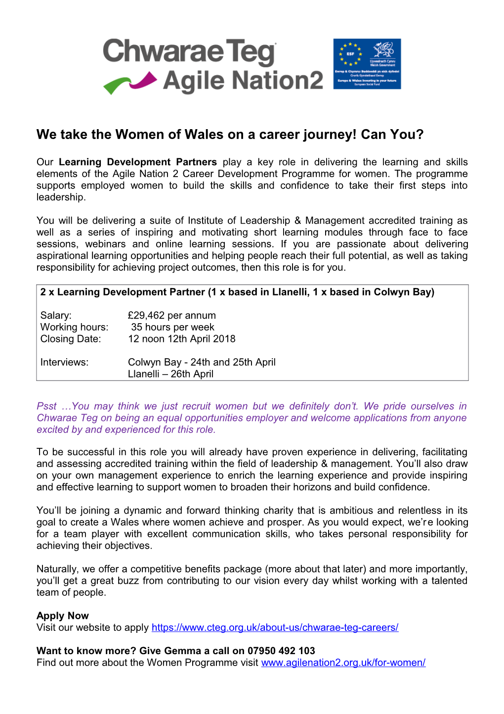 We Take the Women of Wales on a Career Journey! Can You?