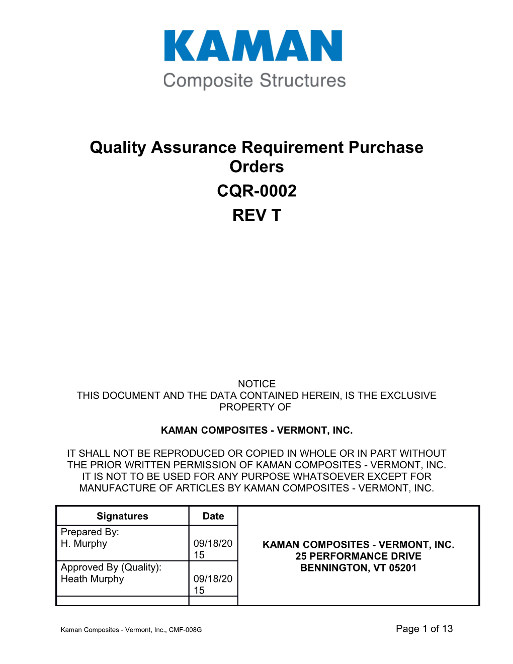 Quality Assurance Requirement Purchase Orders s1