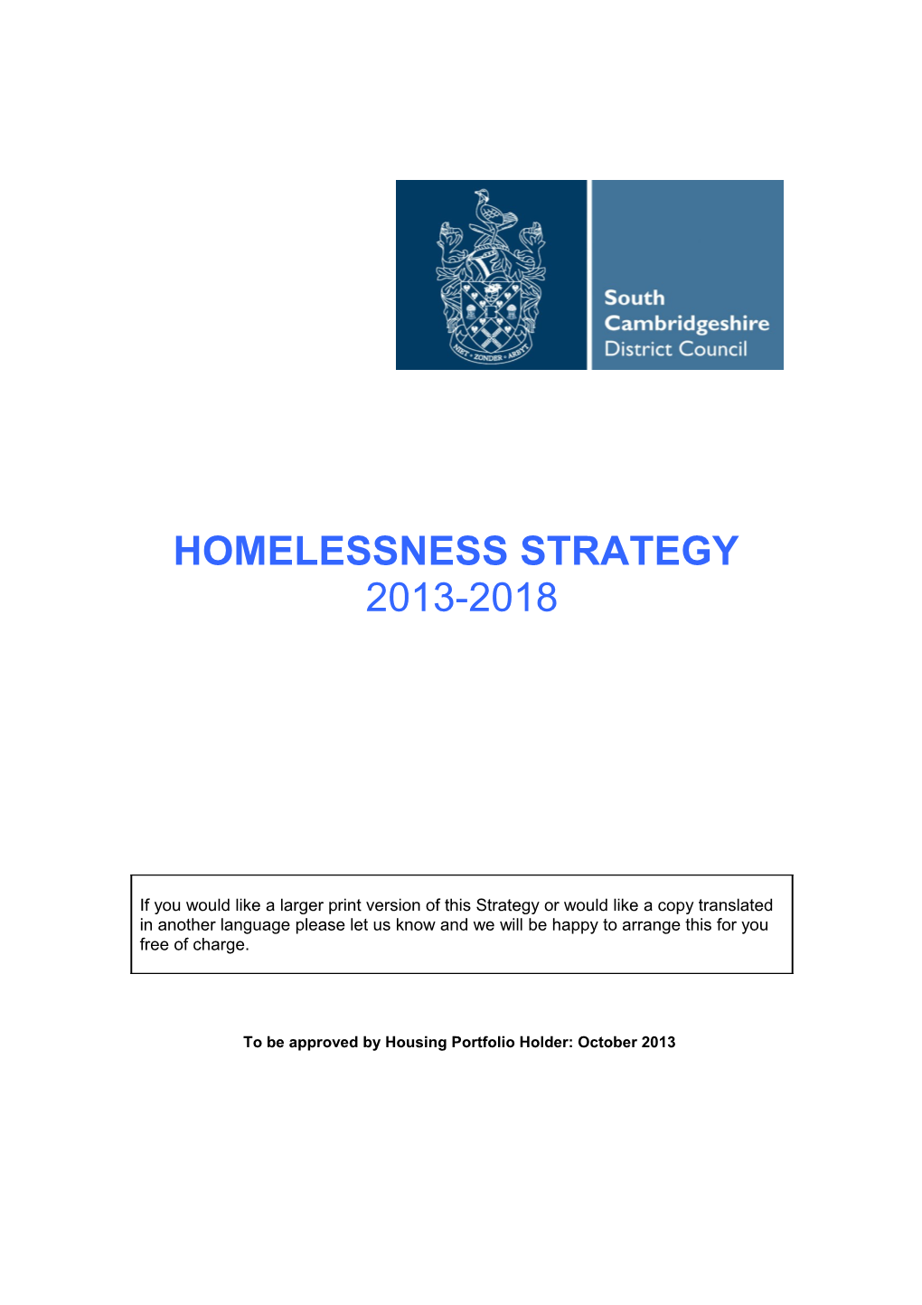 The Homelessness Strategy 2008/2013 Page