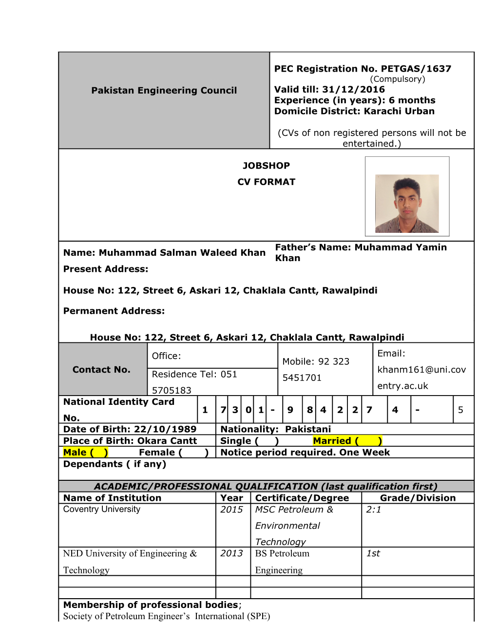 Present/Most Recent Employment s27