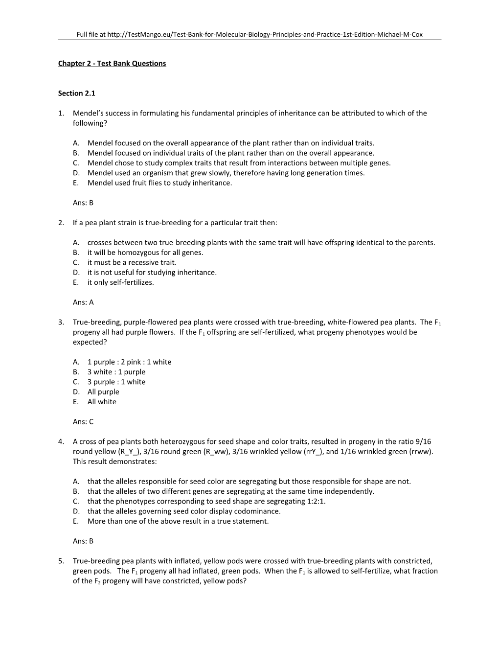 Chapter 2 - Test Bank Questions