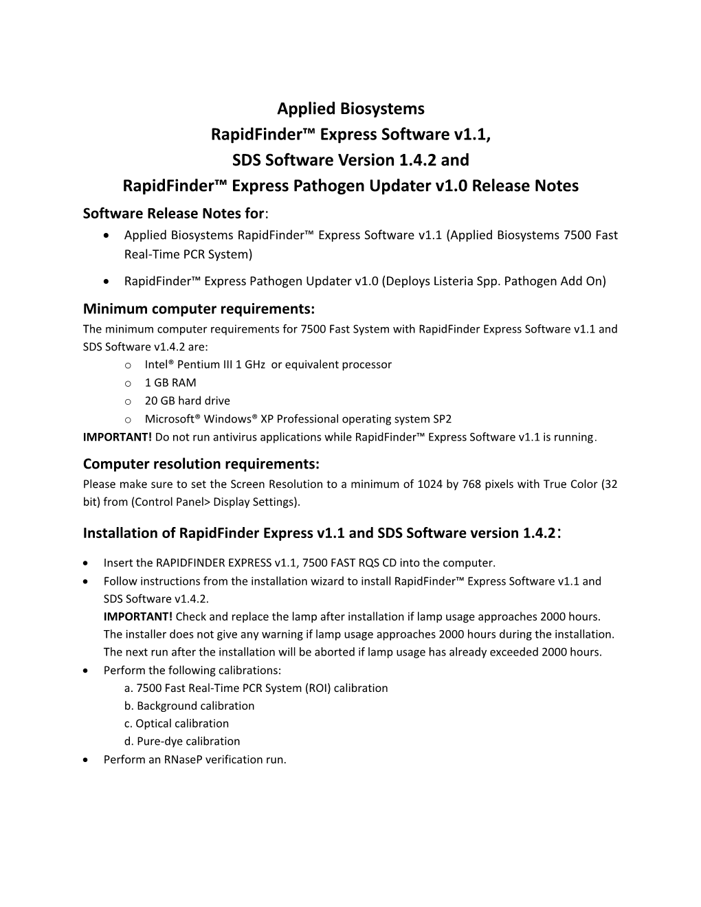Applied Biosystems Rapidfinder Exp