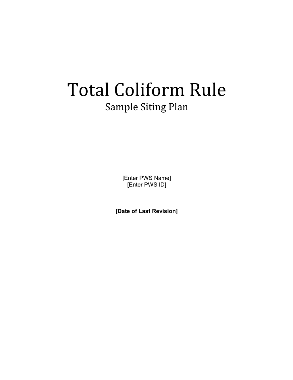 Total Coliform Rule