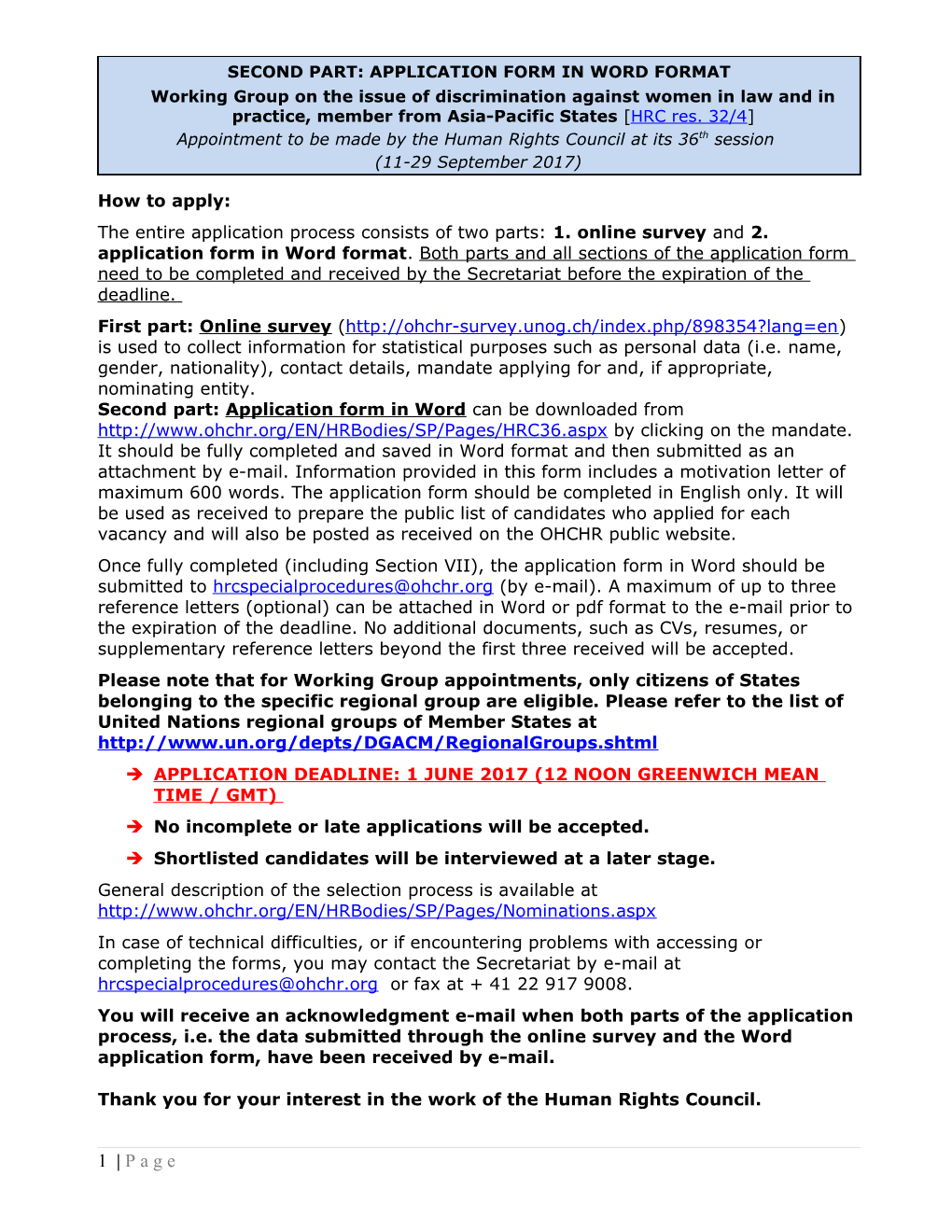 Human Rights Council Secretariat (Standardized Form) s1