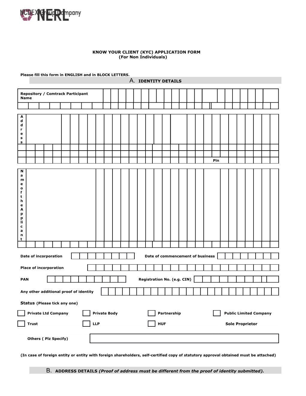 Please Fill This Form in ENGLISH and in BLOCK LETTERS