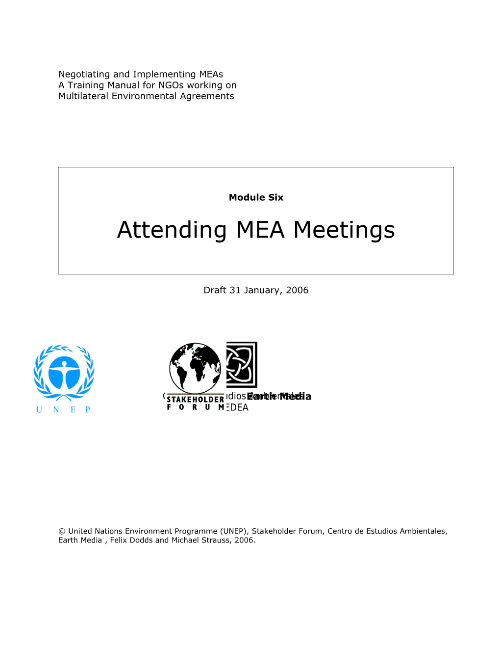 Negotiating and Implementing Meas: a Training Manual for Ngos