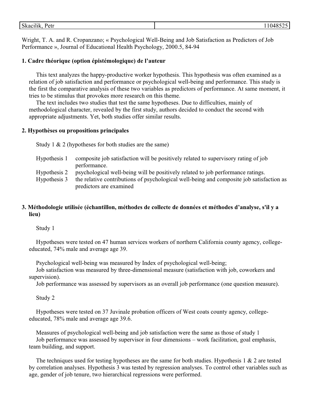 1. Cadre Théorique (Option Épistémologique) De L Auteur