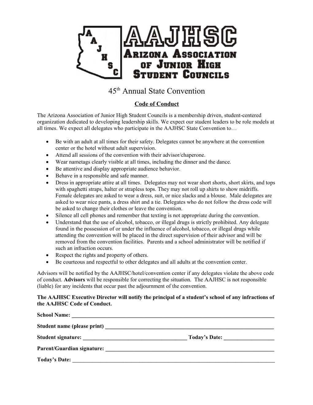 Arizona Association of Junior High Student Councils