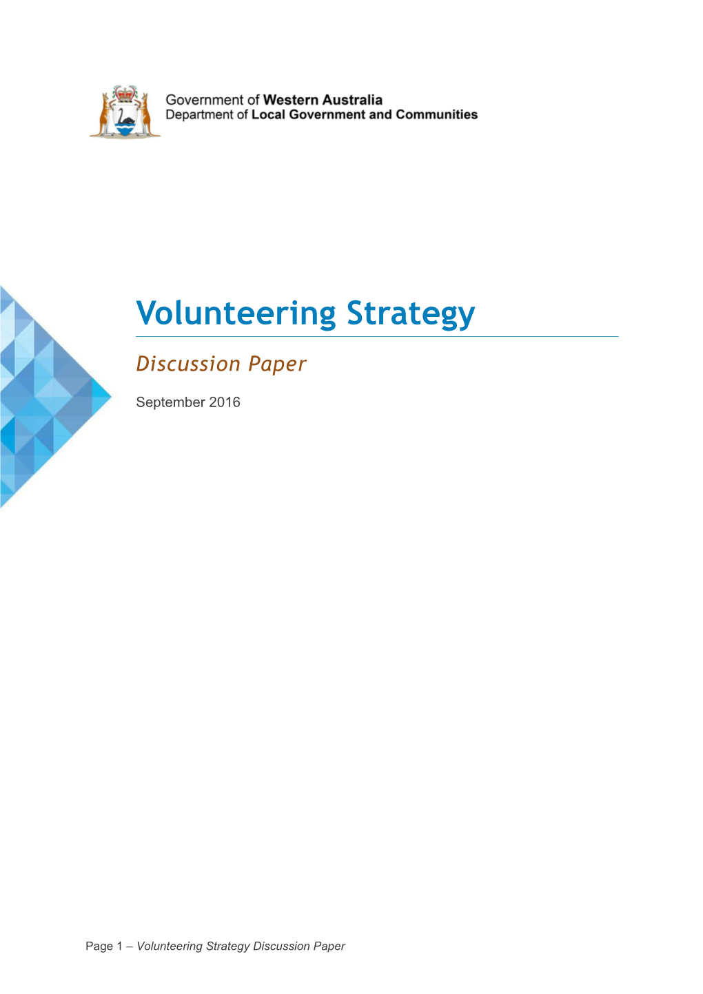 Volunteering Strategy Discussion Paper