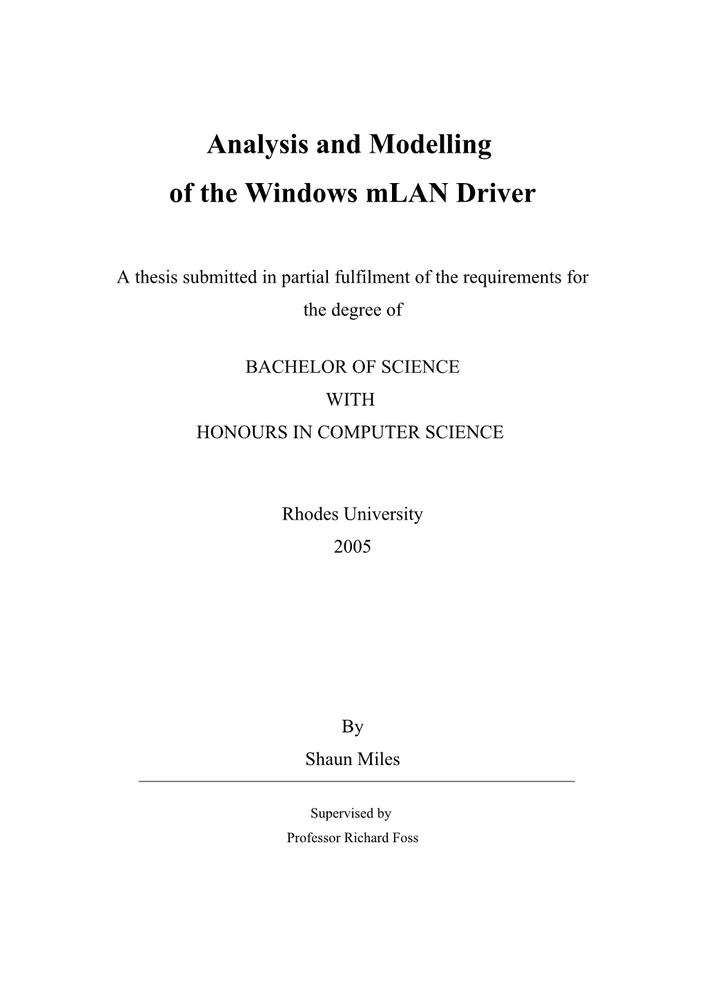 Of the Windows Mlan Driver