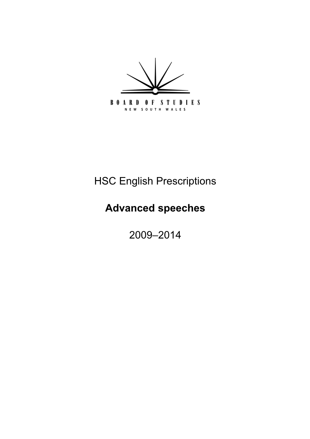 HSC English Prescriptions Advanced Speeches