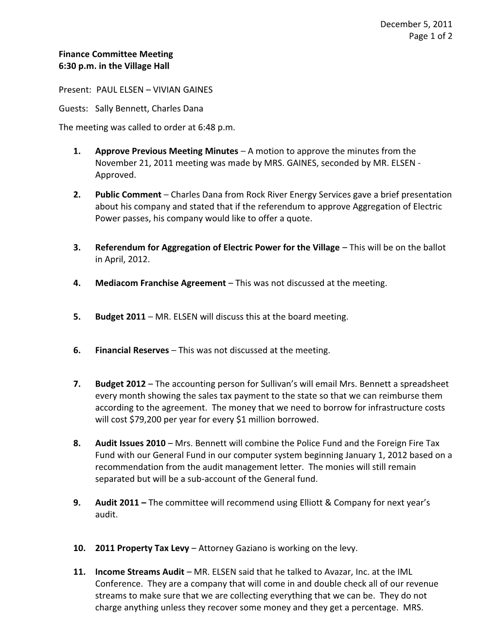 Finance Committee Meeting s1