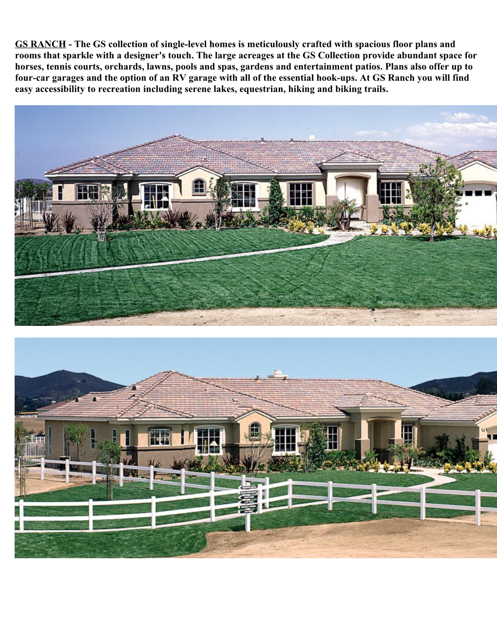 GS RANCH - the GS Collection of Single-Level Homes Is Meticulously Crafted with Spacious