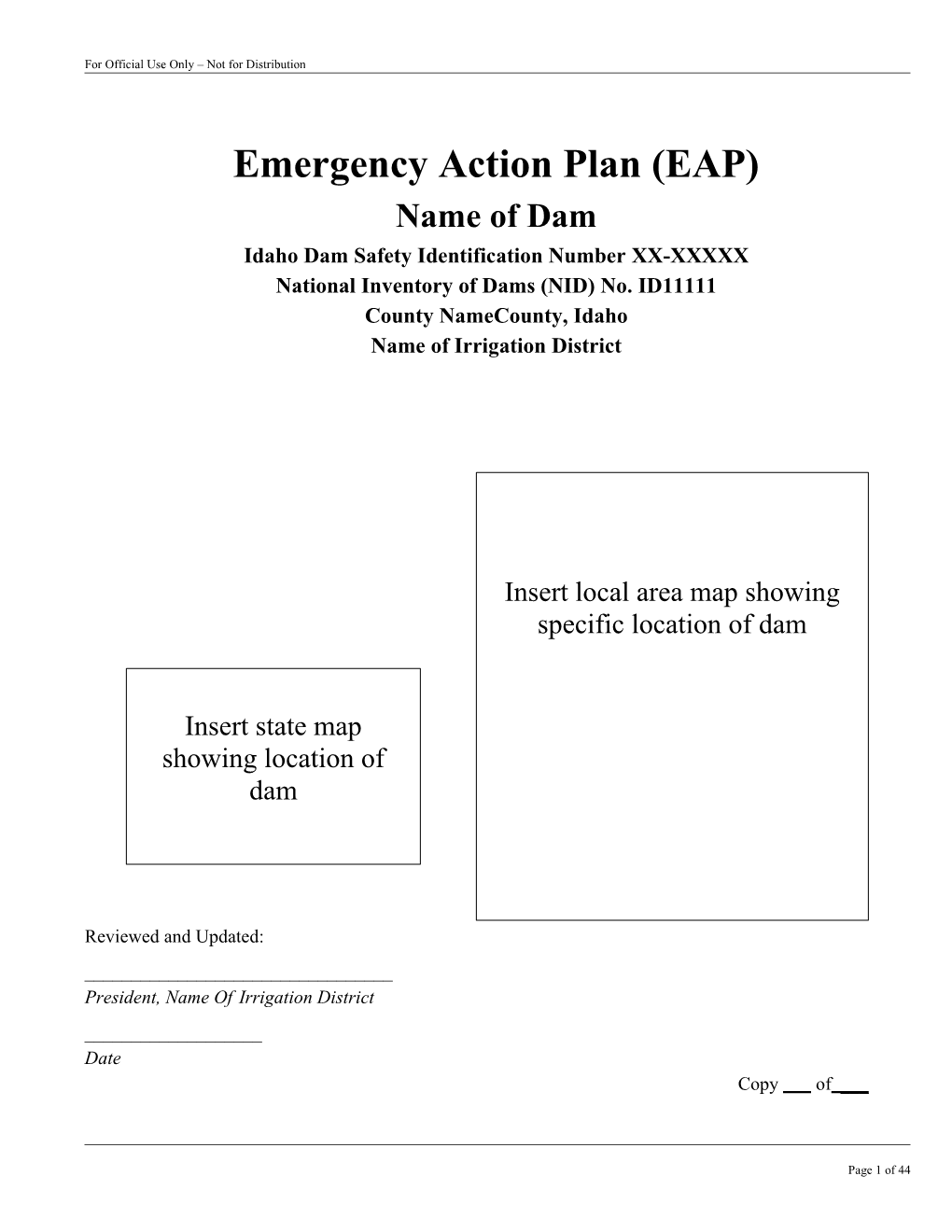 Emergency Action Plan (EAP)