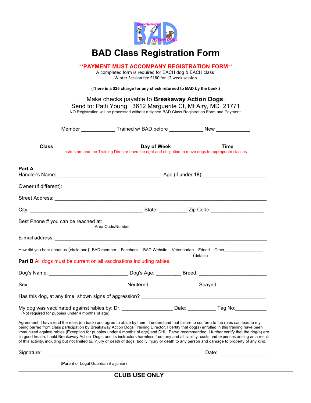 Payment Must Accompany Registration Form