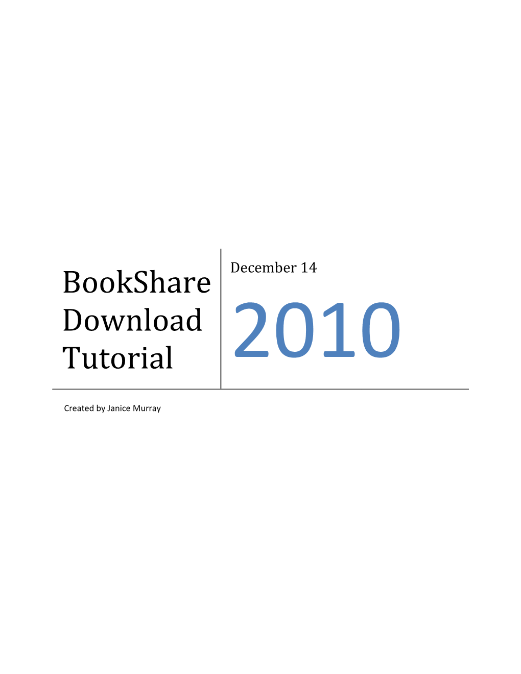 Bookshare Download Tutorial