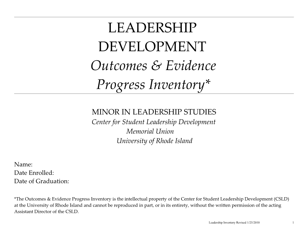 Leadership Development Journal