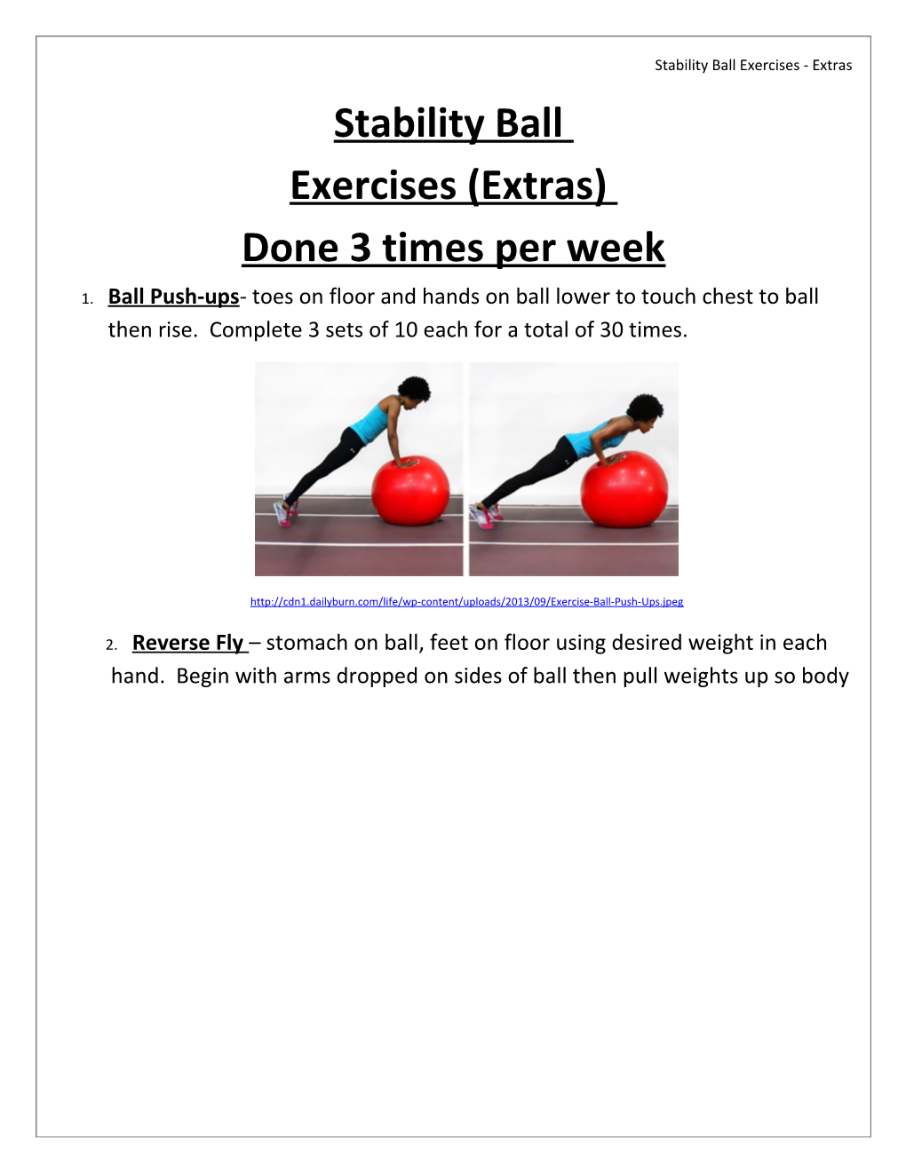 Stability Ball Exercises - Extras