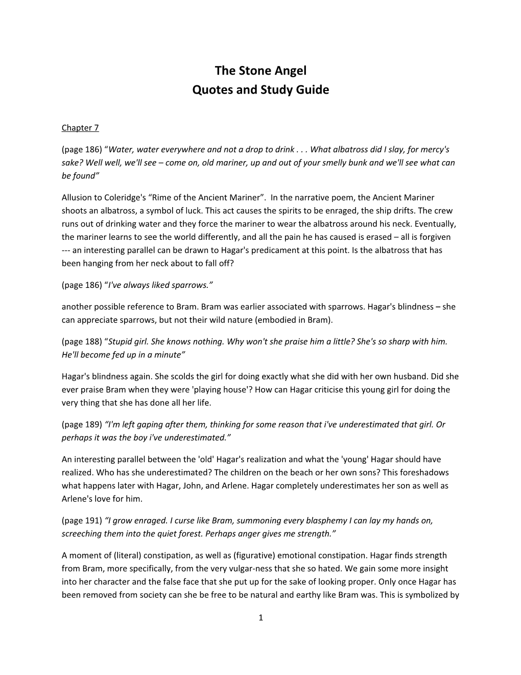 Quotes and Study Guide