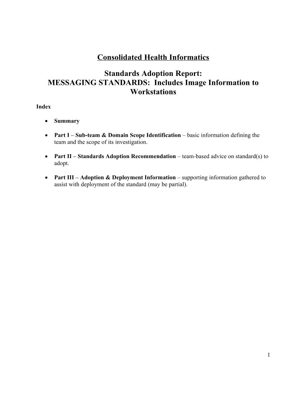 Consolidated Health Informatics