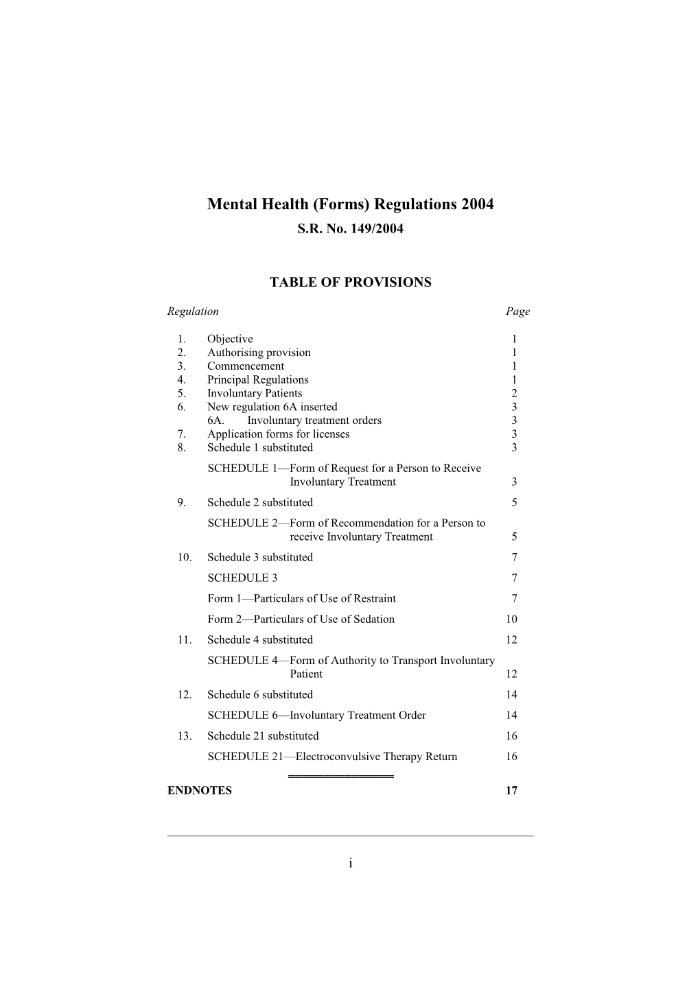 Mental Health (Forms) Regulations 2004